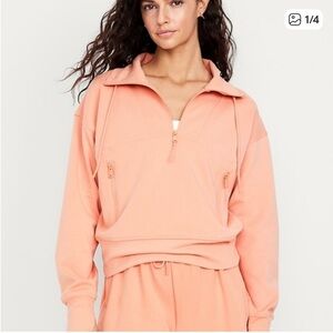 Old Navy Coral Half-Zip Pullover